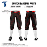 Custom Black Orange Pinestripe Stretch Practice Knickers Baseball Pants